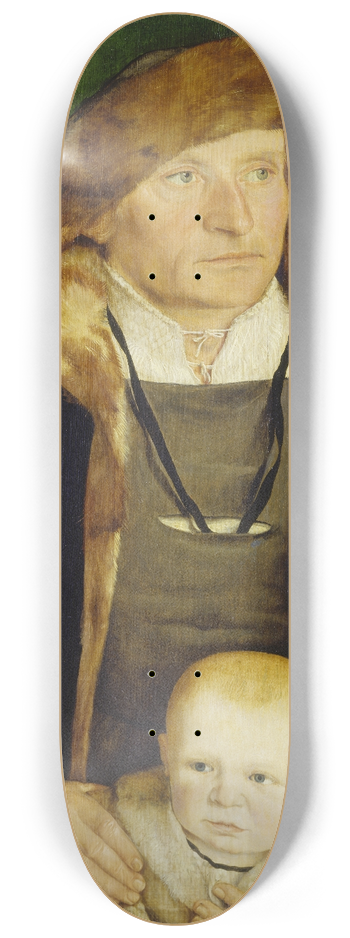 Barthel Beham - Portrait of Hans Urmiller and his Son 8.25 inch art skate deck