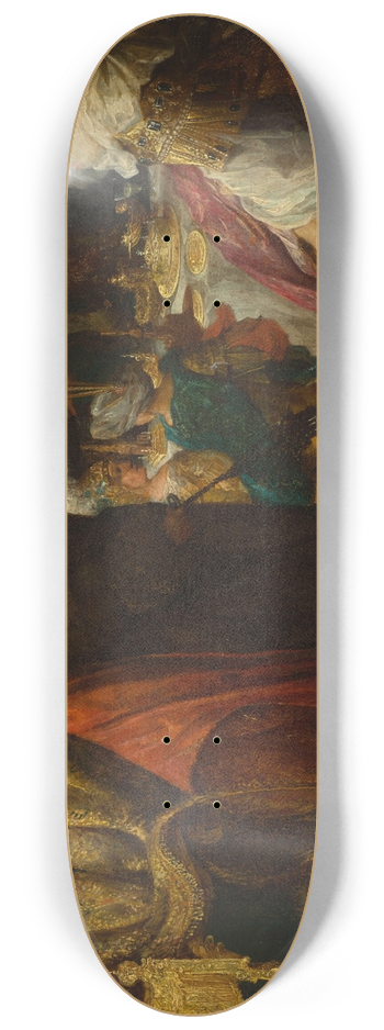 Bartholomaus Strobel - Daniel and king Cyrus before Bel (Daniel 14-1-2) 8.25 inch art skate deck