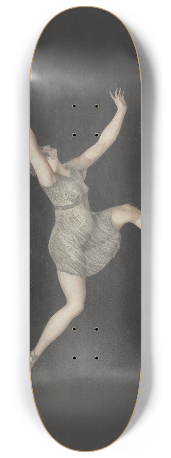 Bartholomeus Ziesenis - Danseres Annette Kbler, de Pas-de-Zephir uitvoerende 8.25 inch art skate deck