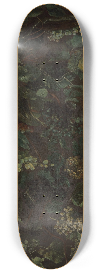 Bartolomeo Cavarozzi - Grape Vines and Fruit, with Three Wagtails 8.25 inch art skate deck