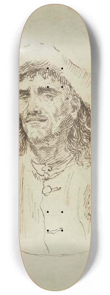 Bartolomeo Gennari - Brustbild eines Bauern mit Hut 8.25 inch art skate deck