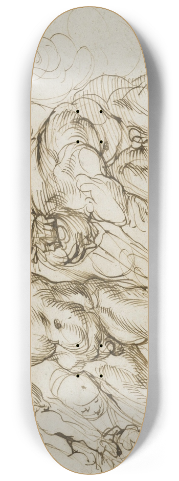 Bartolomeo Passarotti - Male Nudes Fighting 8.25 inch art skate deck