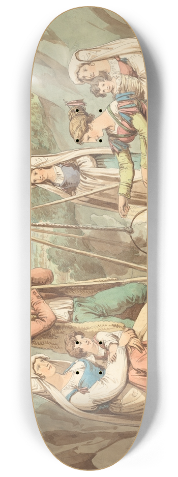 Bartolomeo Pinelli - A Peasant Family Cooking Over A Campfire 8.25 inch art skate deck