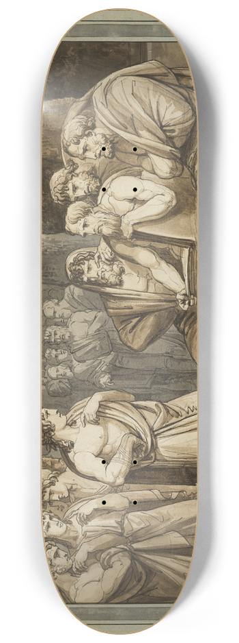 Bartolomeo Pinelli - Telemachus Describes How He Was Admitted into the Assembly in Crete, from The Adventures of Telemachus, Book 5 8.25 inch art skate deck
