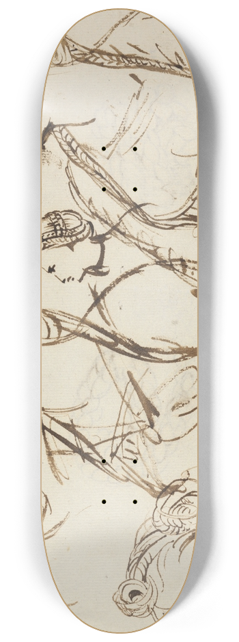 Benjamin Robert Haydon - Study of Womens Hairstyles 8.25 inch art skate deck