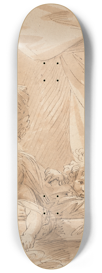 Benjamin West - A Mother and Two Children 8.25 inch art skate deck