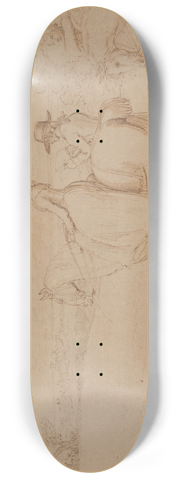 Benjamin West - An Artist Sketching in Windsor Park 8.25 inch art skate deck