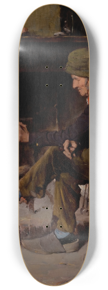 Benjamin West Clinedinst - Man with his Dog before a Hearth 8.25 inch art skate deck