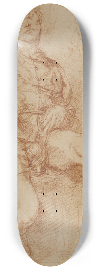 Bernardino Poccetti - A Seated Man 8.25 inch art skate deck