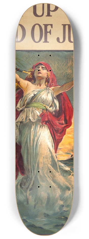 Bernard Partridge - Take up the sword of justice 8.25 inch art skate deck