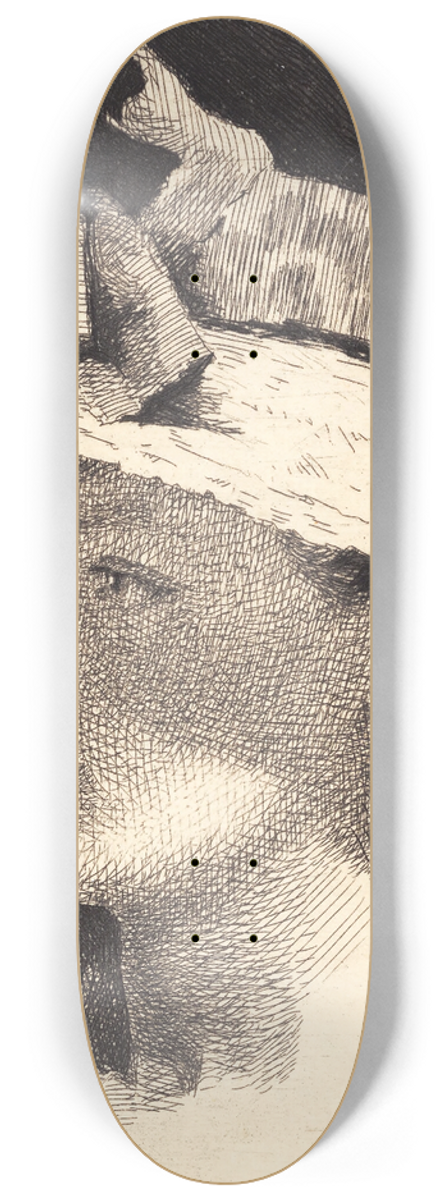 Frans Schwartz - Ung pige med strhat, profil mod venstre 8.25 inch art skate deck