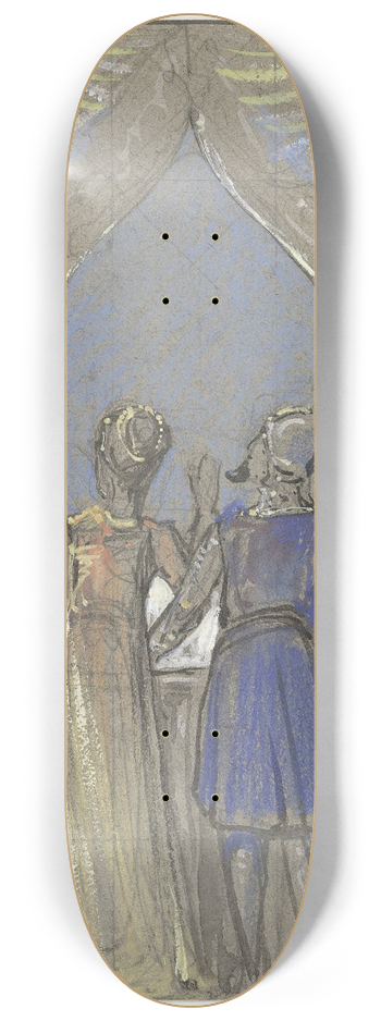 Bernard Willem Wierink - Paar uitkijkend over oosterse stad 8.25 inch art skate deck