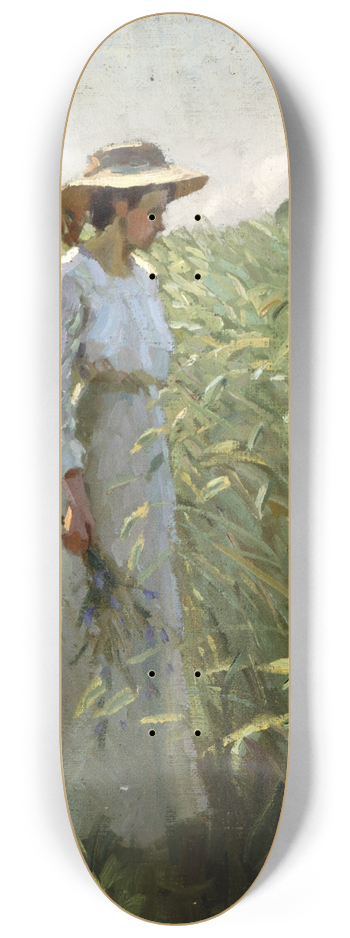 Bernhard Klinckerfu - Mdchen am Kornfeld 8.25 inch art skate deck
