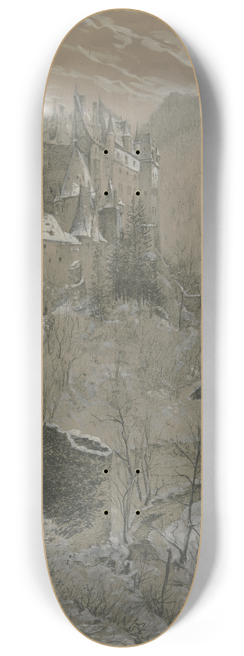 Bernhard Mannfeld - Eltz castle in the winter 8.25 inch art skate deck