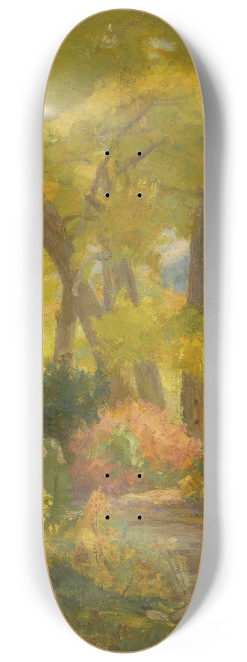 Bert Geer Phillips - Meadow with Trees and Flowers 8.25 inch art skate deck