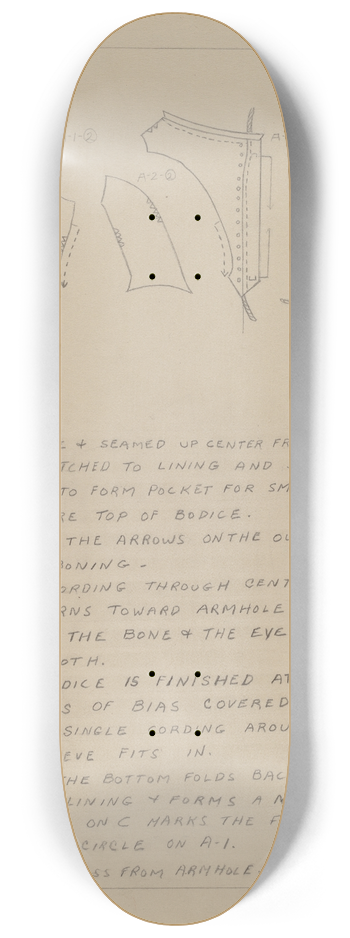 Bessie Forman - Dress Pattern 8.25 inch art skate deck