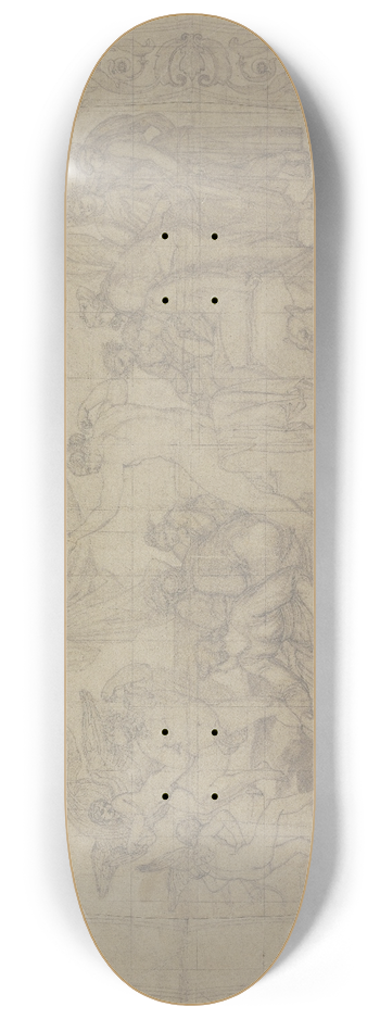 Bonaventura Genelli - Bacchus among the muses 8.25 inch art skate deck