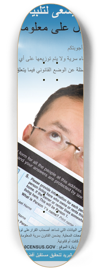 Bureau of the Census - Arabic Confidentiality Poster 8.25 inch art skate deck