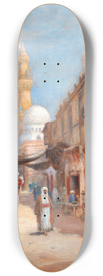 Frans Wilhelm Odelmark - Bazaar in Cairo 8.25 inch art skate deck