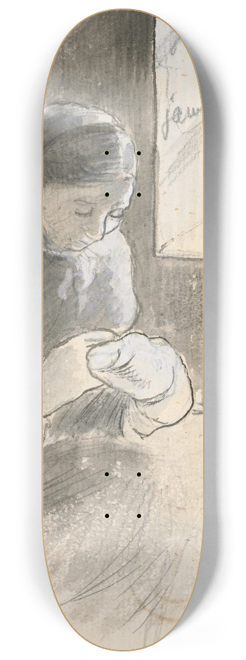 Camille Pissarro - The Mender 8.25 inch art skate deck