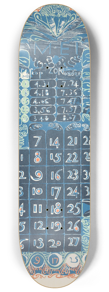 Carel Adolph Lion Cachet - Kalenderblad mei 1899 8.25 inch art skate deck