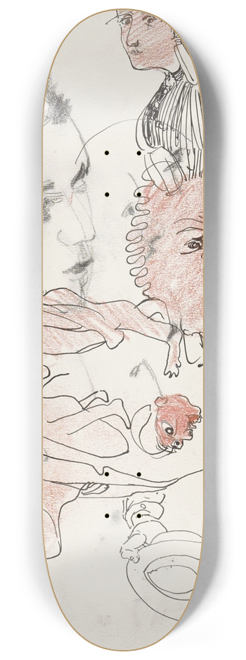 Carel Adolph Lion Cachet - Mannen- en vrouwenkoppen 8.25 inch art skate deck