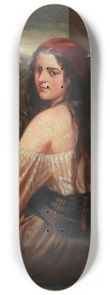 Carl Adolf Gugel - Lautenspielerin 8.25 inch art skate deck