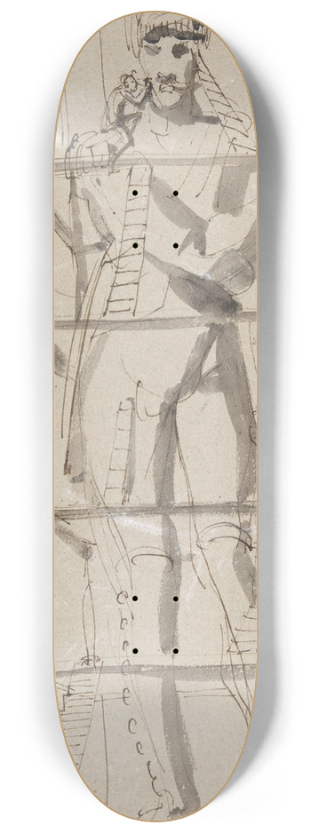 Carl August Ehrensvrd - Sculptor at Work on a Colossal Statue 8.25 inch art skate deck