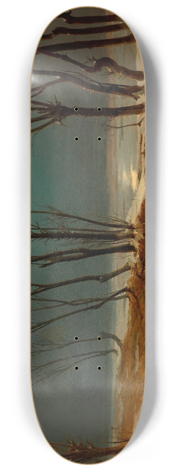 Carl Blechen - Landscape in Winter at Moonlight 8.25 inch art skate deck