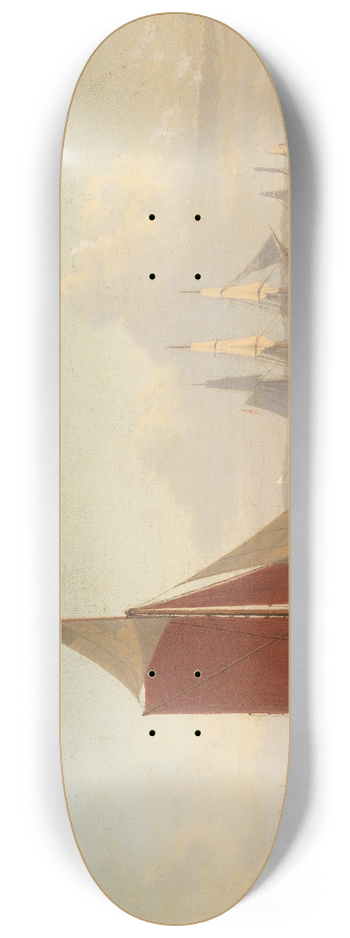 Carl Emil Baage - Ein Segelkutter und zwei Grosegler vor der Kste 8.25 inch art skate deck