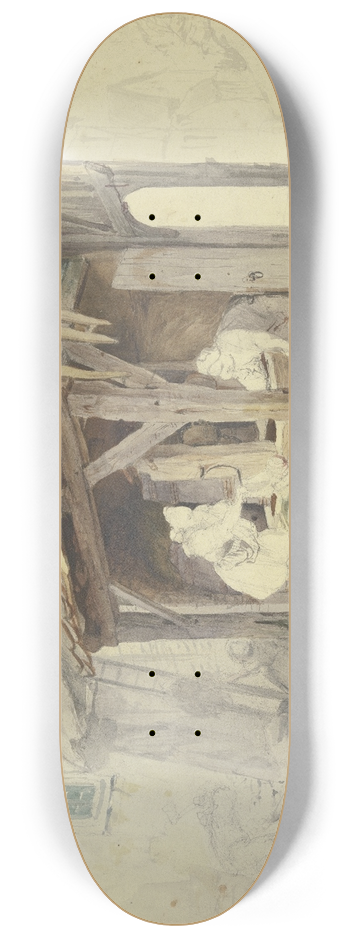 Carl Engel - Hessischer Bauernhof mit Brunnenhaus 8.25 inch art skate deck