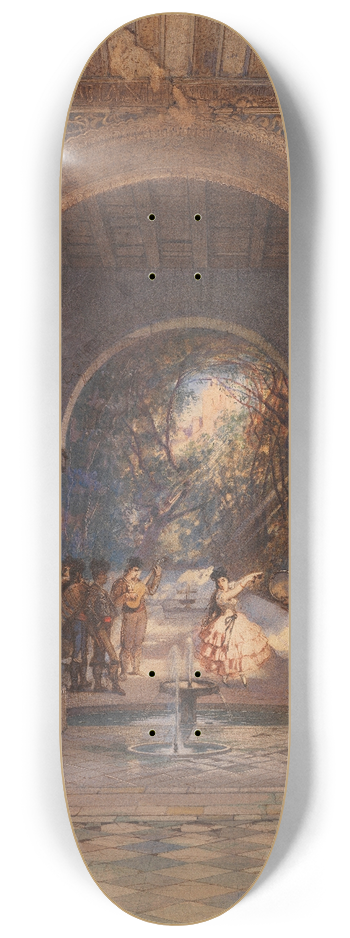 Carl Friedrich Heinrich Werner - Kastagnettentnzerin in der Alhambra in Granada 8.25 inch art skate deck