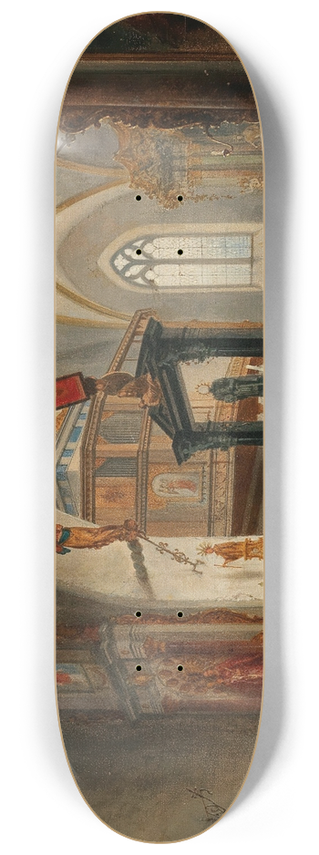 Carl Georg Anton Graeb - Justuskirche in Flums 8.25 inch art skate deck