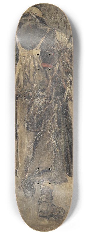 Carl Gustaf Hellqvist - A Woman. Study for Sancta Simplicitas 8.25 inch art skate deck