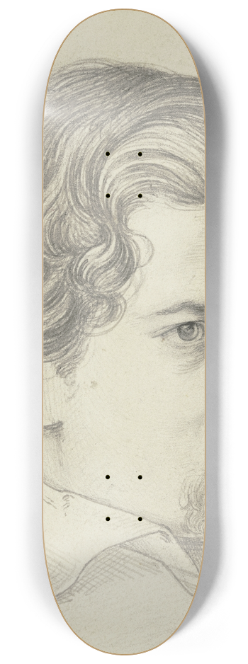 Carl Hoff - Bildnis des Kupferstechers Heinrich Merz 8.25 inch art skate deck