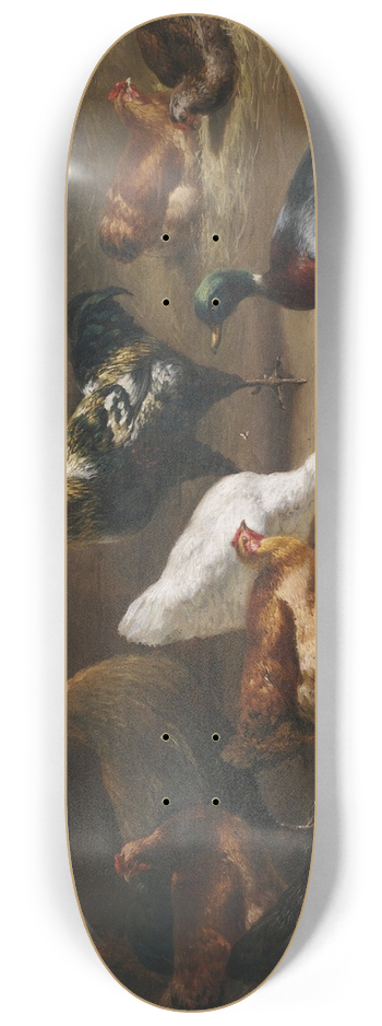 Carl Jutz The Elder - Geflgel im Stallinterieur 8.25 inch art skate deck
