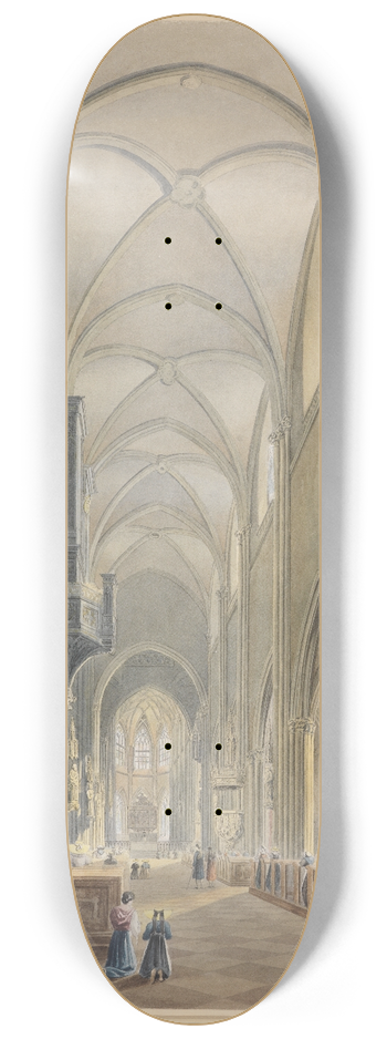 Carl Ludwig Frommel - Das Innere des Mnsters zu Freiburg 8.25 inch art skate deck