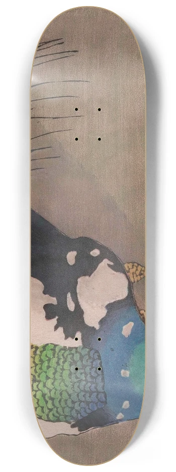 Carl Moser - Weigefleckter Pfau 8.25 inch art skate deck