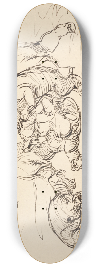 Franz Barwig the Elder - Raufende Bren 8.25 inch art skate deck