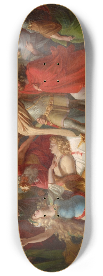 Carl Rahl - Kriemhild an der Leiche Siegfrieds erklrt Hagen als dessen Mrder und schwrt Rache 8.25 inch art skate deck