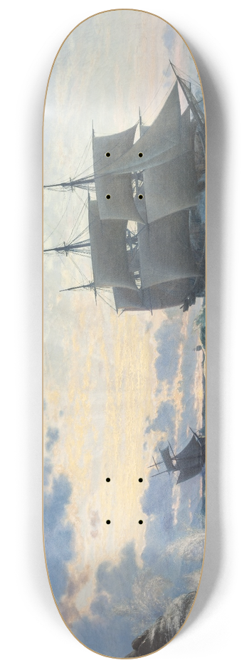 Carl Rasmussen - Skibe som morgenen efter en storm klarer landet for sig 8.25 inch art skate deck