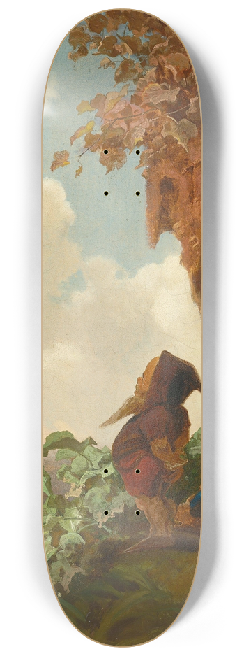 Carl Spitzweg - Die erste Eisenbahn 8.25 inch art skate deck