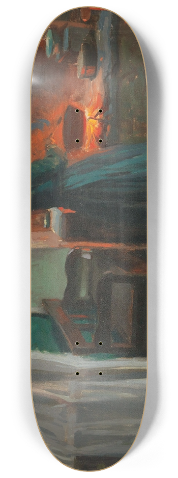 Carl Theodor von Blaas - In a Dutch Farmhouse Kitchen 8.25 inch art skate deck