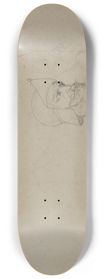Carl Wilhelm Tischbein - Soldier in a Landscape (verso) 8.25 inch art skate deck