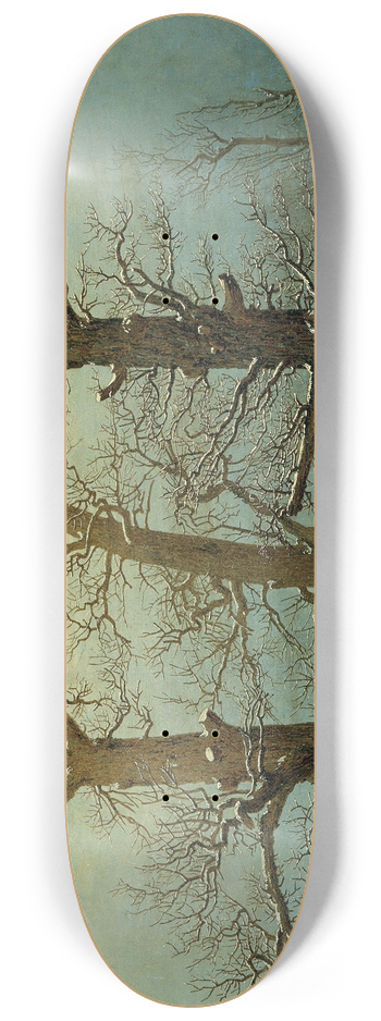 Caspar David Friedrich - Cairn in Snow 8.25 inch art skate deck