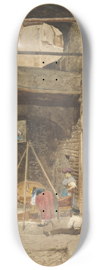 Cavaliere Pio Joris - Italian Courtyard and Figures 8.25 inch art skate deck