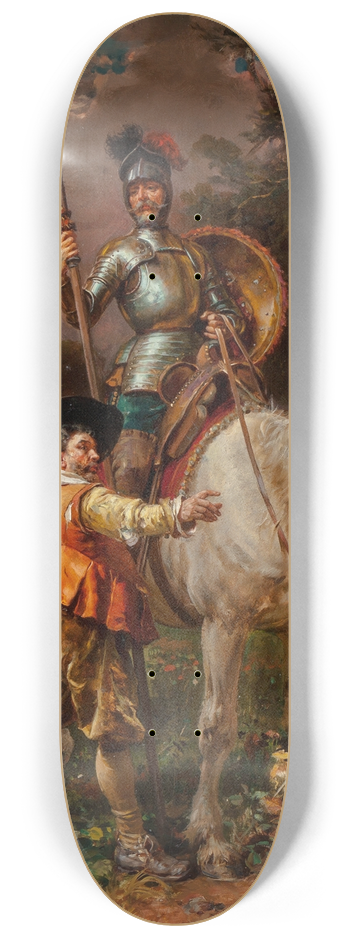 Cesare Auguste Detti - Don Quixote and Sancho Panza 8.25 inch art skate deck