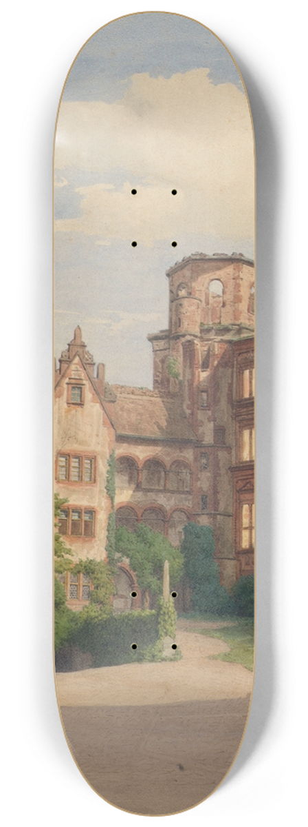 Franz Heinrich - Ansicht des Schlosses Heidelberg 8.25 inch art skate deck
