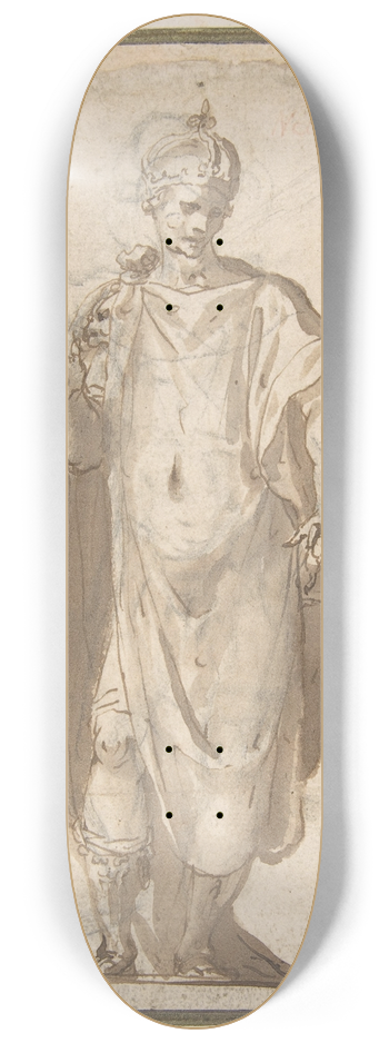 Cesare Nebbia - Standing Figure of a Warrior King 8.25 inch art skate deck