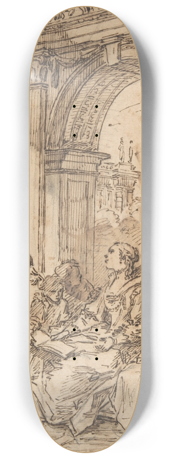 Charles-Andr van Loo - La Conversation espagnole 8.25 inch art skate deck